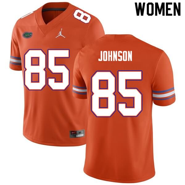 Women's NCAA Florida Gators Kevin Johnson #85 Stitched Authentic Nike Orange College Football Jersey TDI0865ZT